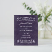 Rustikale Chic Wedding Save the Date - Lila (Stehend Vorderseite)