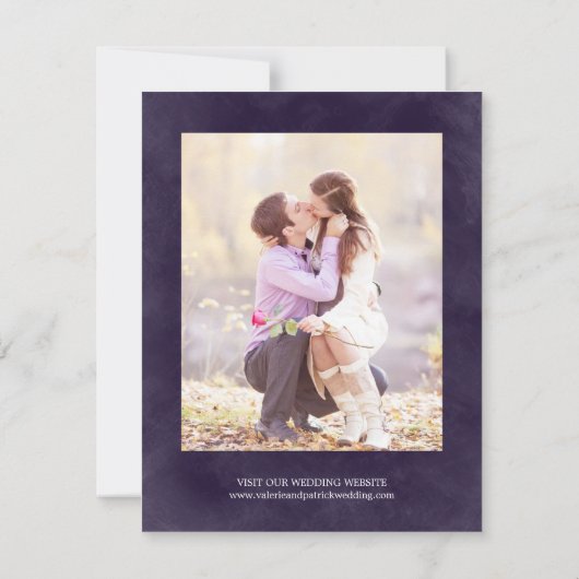 Rustikale Chic Wedding Save the Date - Lila (Rückseite)