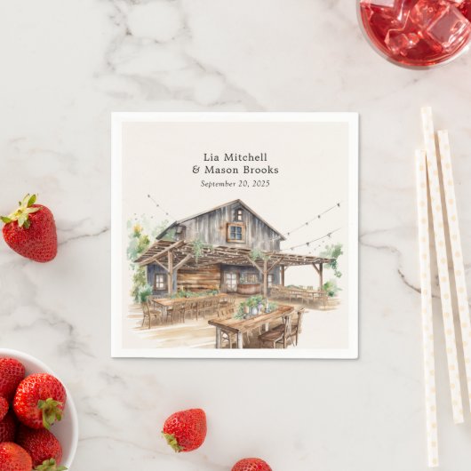 Rustikale Chic Wedding Serviette (Beispiel)