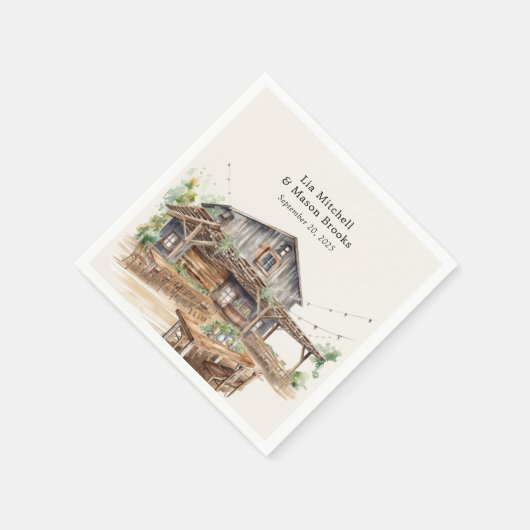 Rustikale Chic Wedding Serviette (Ecke)
