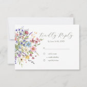 Rustikale Chic Wildblumen Garden Wedding RSVP Karte (Vorderseite)