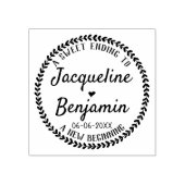 Rustikale Chic Wreath Sweet Ending Wedding Gummistempel (Prägung)