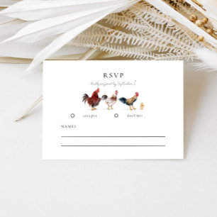 Rustikale Chicken Wedding RSVP Card