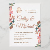 Rustikale chinesische Hochzeit doppeltes Glück blü Folieneinladung (Vorderseite)