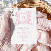 Rustikale Chinoiserie Bow Floral Wappen Babydusche