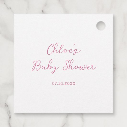 Rustikale Chinoiserie Bow Floral Wappen Babydusche Geschenkanhänger (Rückseite)