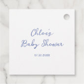 Rustikale Chinoiserie Bow Floral Wappen Babydusche Geschenkanhänger (Rückseite)