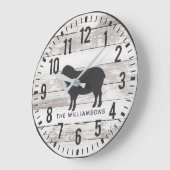 Rustikale Chippy-Planeten - Name Schafe Große Wanduhr (Winkel)