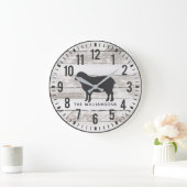 Rustikale Chippy-Planeten - Name Schafe Große Wanduhr (Zuhause)