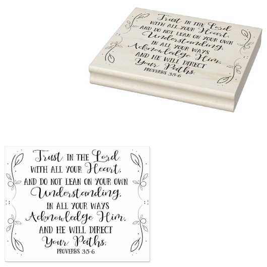 Rustikale Christliche Bibelverse Typografie Gummistempel (Stempel)