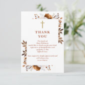 Rustikale Christliche Feier zum Foto Lebensbeerdig Dankeskarte (Stehend Vorderseite)