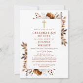 Rustikale Christliche Feier zum Foto Lebensbeerdig Einladung (Vorderseite)