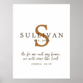 Rustikale Christliche Skripterkennung Monogramm Fa Poster (Vorne)