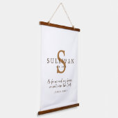 Rustikale Christliche Skripterkennung Monogramm Fa Wandteppich Mit Holzrahmen (Gewinkelt)