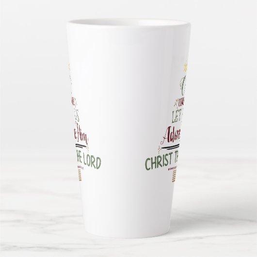 Rustikale Christliche Weihnachtskaroltypografie Milchtasse (Vorderseite)