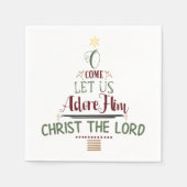 Rustikale Christliche Weihnachtskaroltypografie Serviette (Vorderseite)