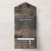 Rustikale Chunky Wood Minimal Moderne Barn Hochzei All In One Einladung (Innen Boden)