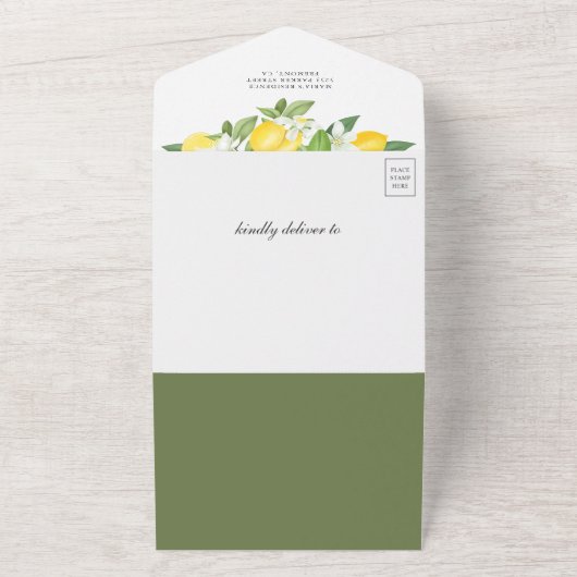 Rustikale Citrus Lemon Orchard Baby Dusche All In One Einladung (Außenbereich)