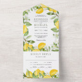 Rustikale Citrus Lemon Orchard Hochzeit All In One Einladung (Innen Boden)