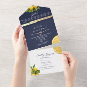 Rustikale Citrus Lemon Wedding All In One Einladung (Abreißen)