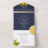 Rustikale Citrus Lemon Wedding All In One Einladung (Innen Boden)