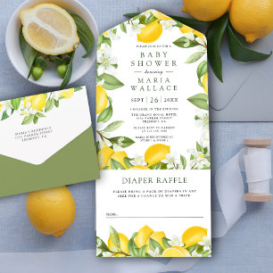 Rustikale Citrus-Limonenplantage-Baby-Party All In One Einladung