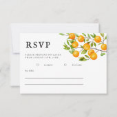 Rustikale Citrus Orange Summer Wedding RSVP Card Karte (Vorderseite)