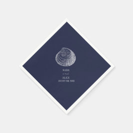 Rustikale Clamshell Blue Beach Wedding Serviette