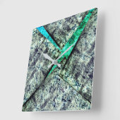 Rustikale CO2-verschmutzte Schicht auf Aquarine Quadratische Wanduhr (Winkel)