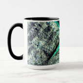 Rustikale CO2-verschmutzte Schicht auf Aquarine Tasse (Links)