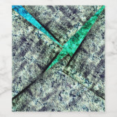 Rustikale CO2-verschmutzte Schicht auf Aquarine Weinetikett (Einzelnes Label)