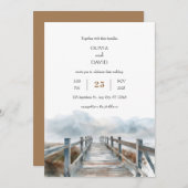Rustikale Coastal Holzboardwalk Art Beach Hochzeit Einladung (Vorne/Hinten)
