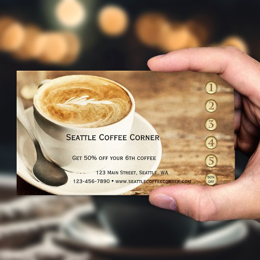 Rustikale Coffee Loyalty Punch Card Treuekarte