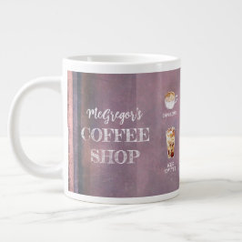 Rustikale Coffee Shop Familie oder Business Lila Jumbo-Tasse