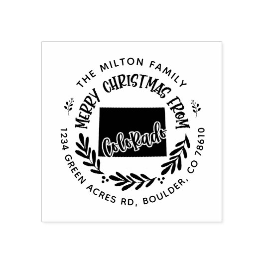 rustikale Colado fröhliche Weihnachtsstimmung Rück Gummistempel (Prägung)