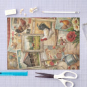 Rustikale Collage-Scheune und Land-Ephemera-Handwe Seidenpapier (Handwerk)