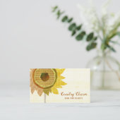 Rustikale Collage Sonnenblumen Haar Stylist Visitenkarte (Stehend Vorderseite)