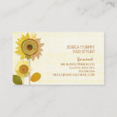 Rustikale Collage Sonnenblumen Haar Stylist Visitenkarte (Rückseite)