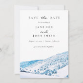 Rustikale Colorado-Berge Winterhochzeit Save The Date (Vorderseite)