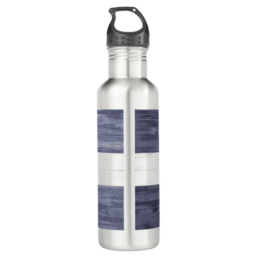 Rustikale Colorado-Flagge Edelstahlflasche (Rückseite)