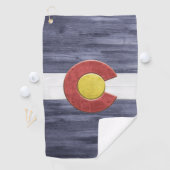 Rustikale Colorado-Flagge Golfhandtuch (Insitu)