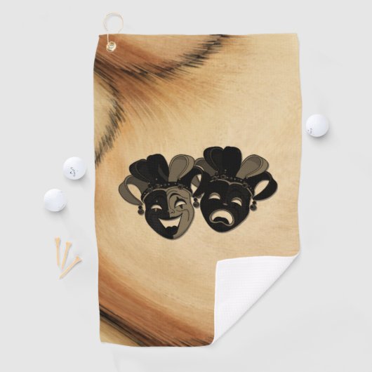 Rustikale Comedy und Tragedy Theaterdesign Golfhandtuch (Insitu)