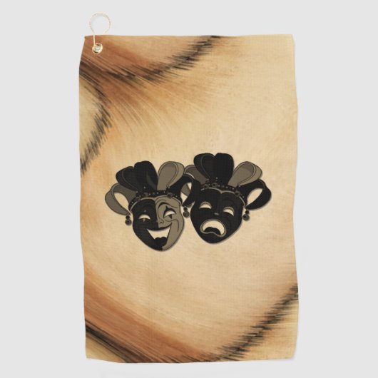 Rustikale Comedy und Tragedy Theaterdesign Golfhandtuch (Vorderseite)