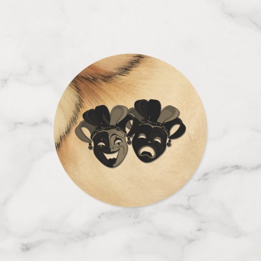 Rustikale Comedy und Tragedy Theaterdesign Konfetti (Klein Vorderseite)