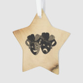 Rustikale Comedy und Tragedy Theaterdesign Ornament (Vorderseite)