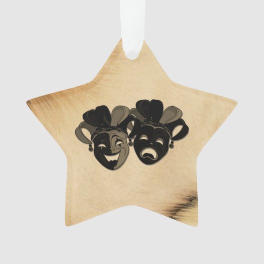 Rustikale Comedy und Tragedy Theaterdesign Ornament (Vorderseite)
