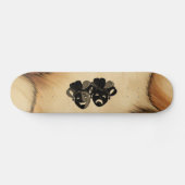 Rustikale Comedy und Tragedy Theaterdesign Skateboard (Horizontal)