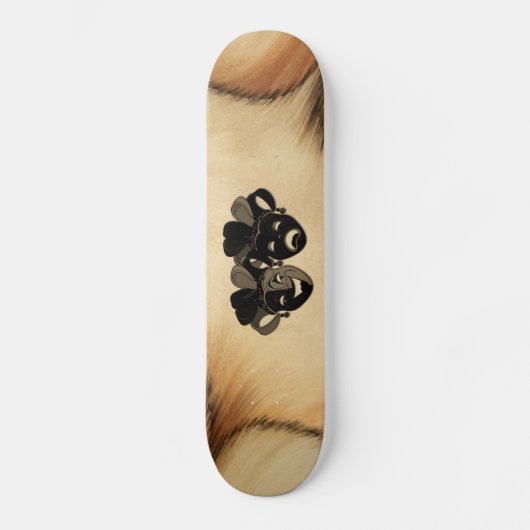 Rustikale Comedy und Tragedy Theaterdesign Skateboard (Vorderseite)