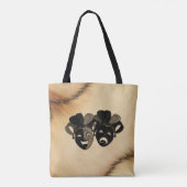 Rustikale Comedy und Tragedy Theaterdesign Tasche (Rückseite)