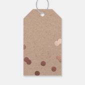 Rustikale Confetti Kraft Rose Gold Geschenkanhänger (Rückseite)